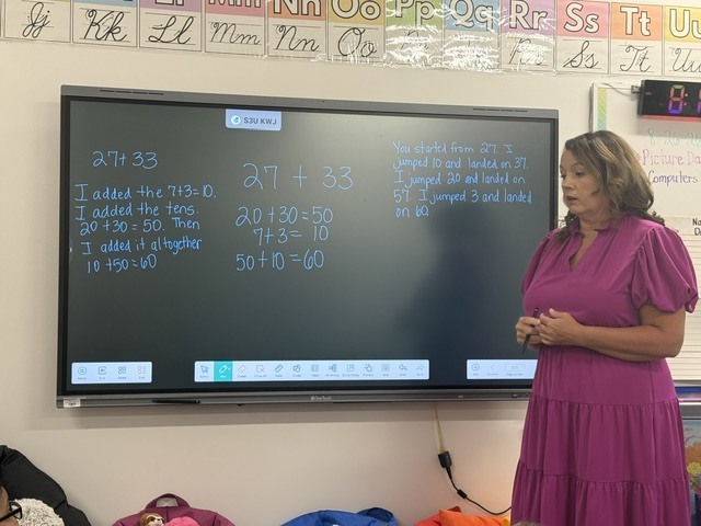 Mrs. Walker's class number talks with addition.