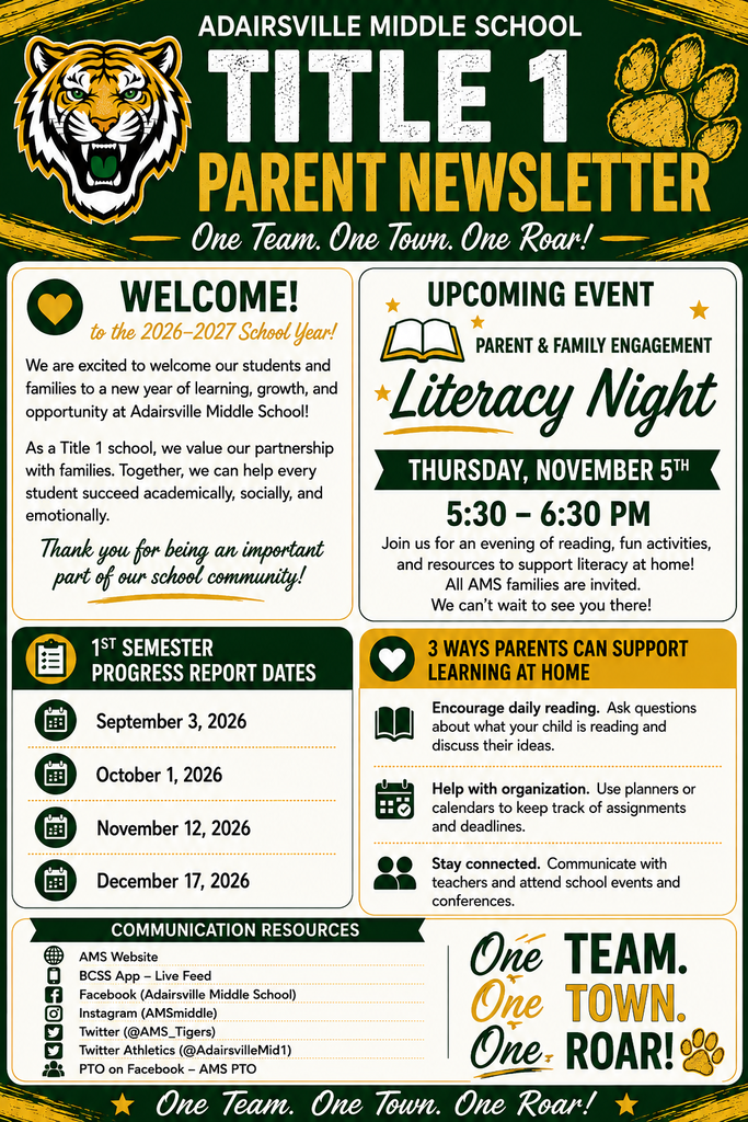 Title 1 Parent Newsletter- Fall 2026