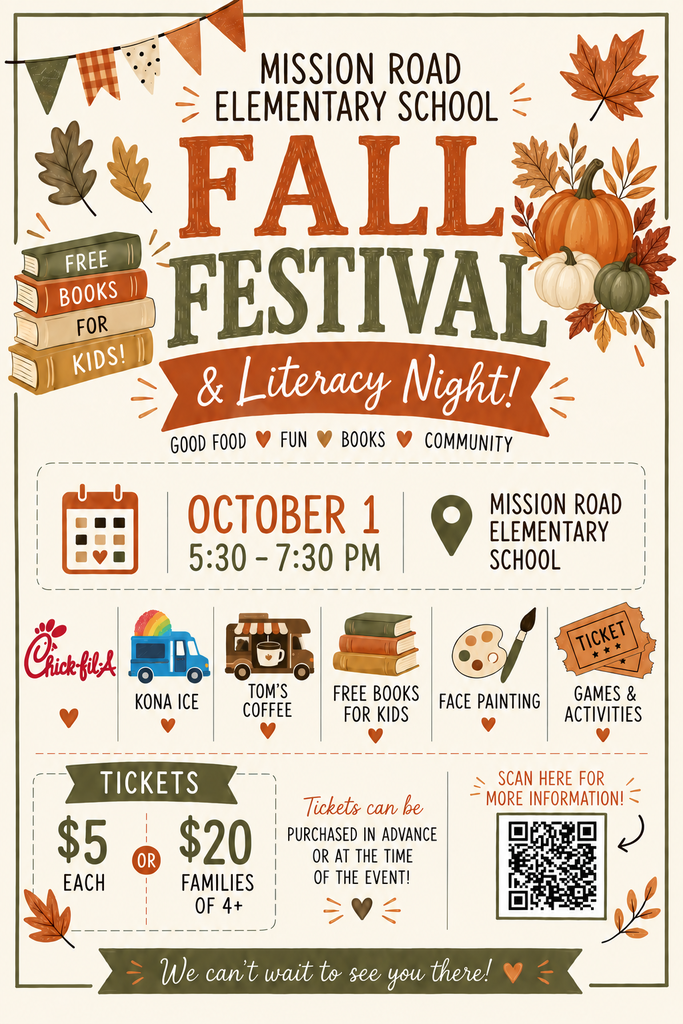 Fall festival flyer information on October 1st from 5:30 - 7:30 PM.