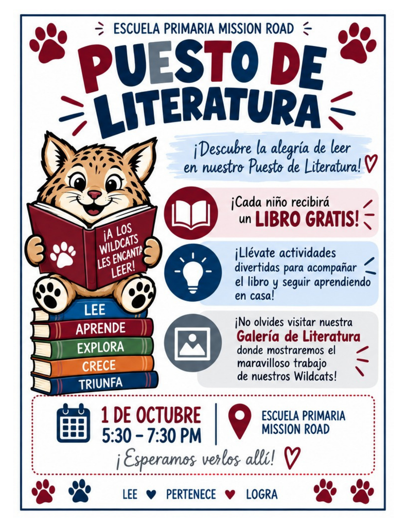Literacy Booth Flyer in Spanish.