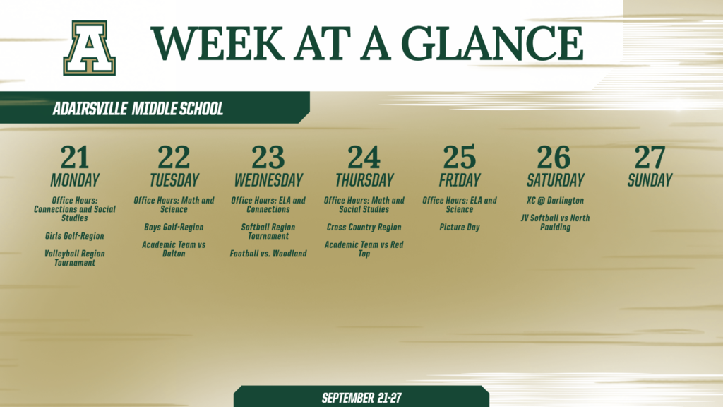 AMS Week at a Glance