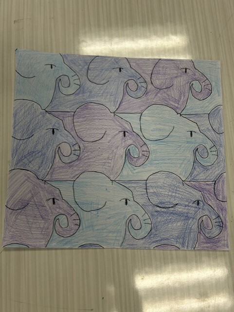 The artwork is a student example.