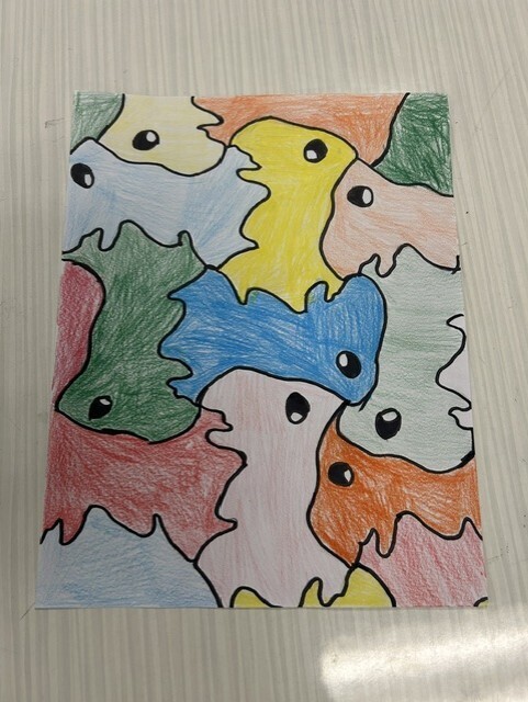 The artwork is a student example.