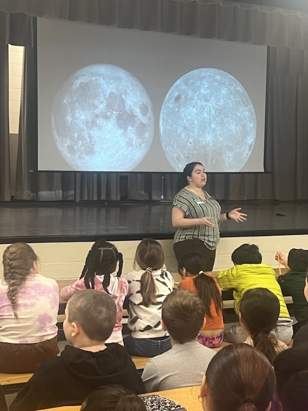 Karisa Zdanky. She is an astronomer at the Tellus Museum. She came to speak to 2nd grade about the stars, moon, seasons, and shadows. (2)