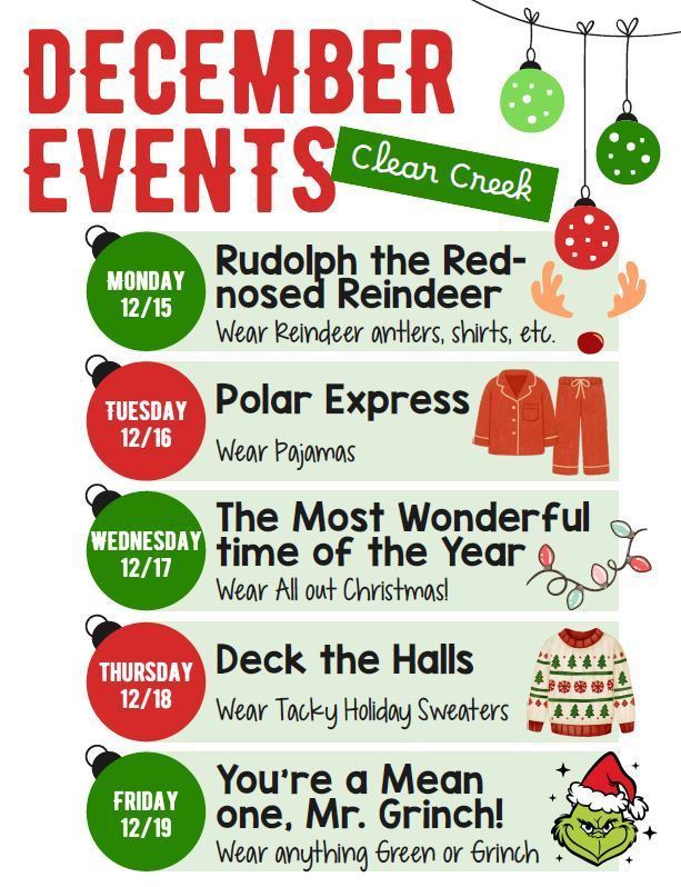 dress up days: see flyer for details