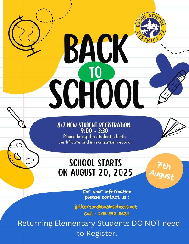 Basin Elementary New Student Registration