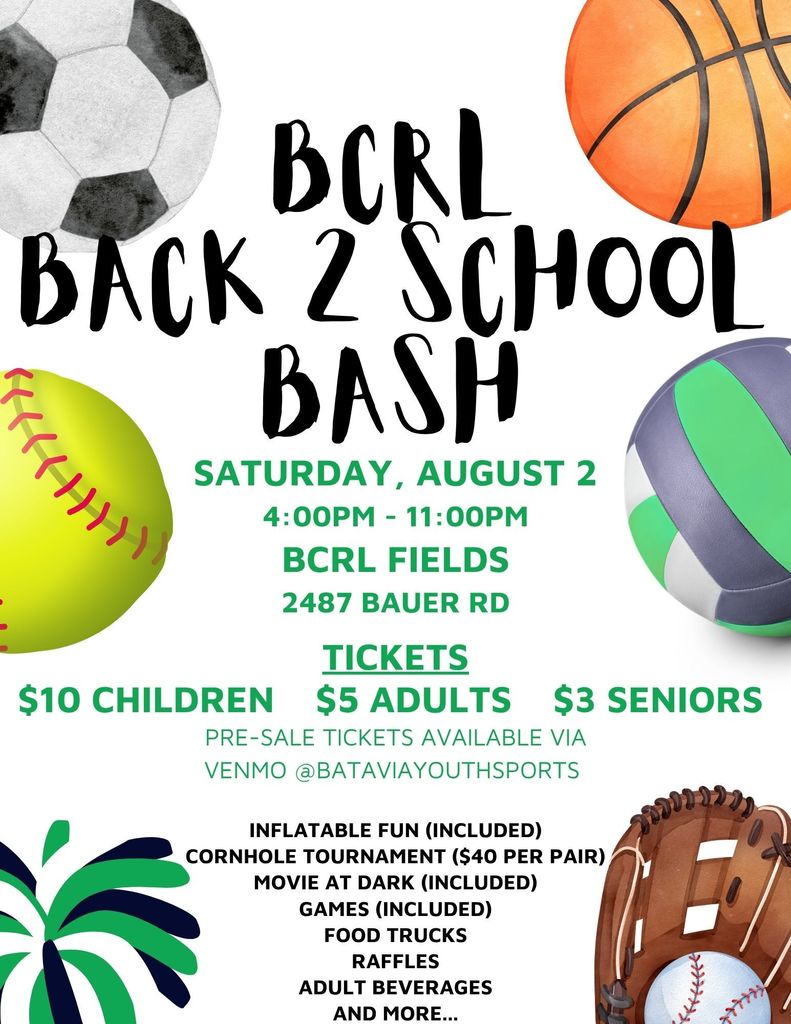BCRL Back to School Bash Event Flyer Information Flyer