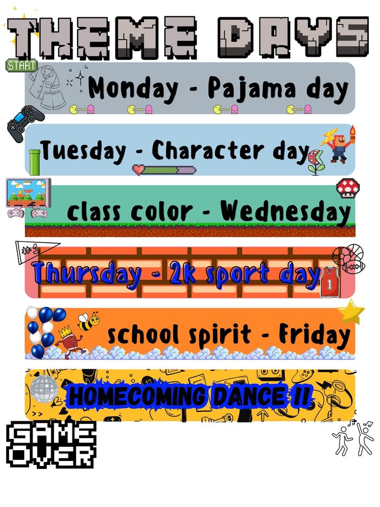 spirit days fall 2025