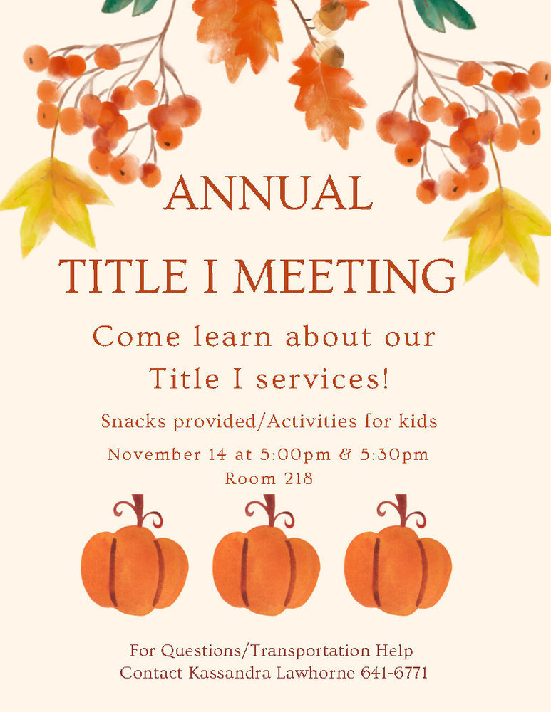 Title I Meeting Flyer