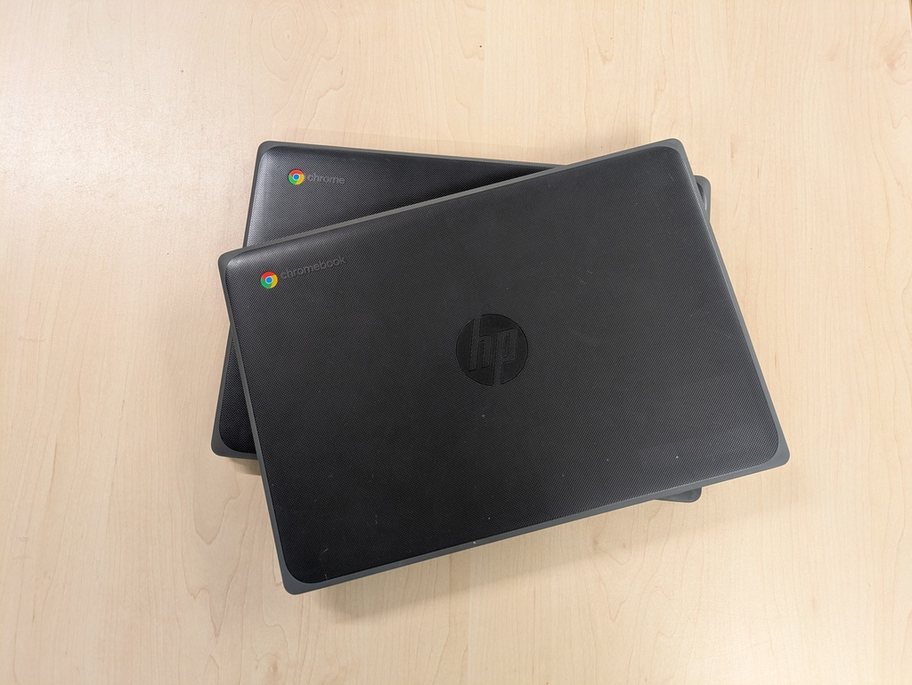 chromebooks on desk