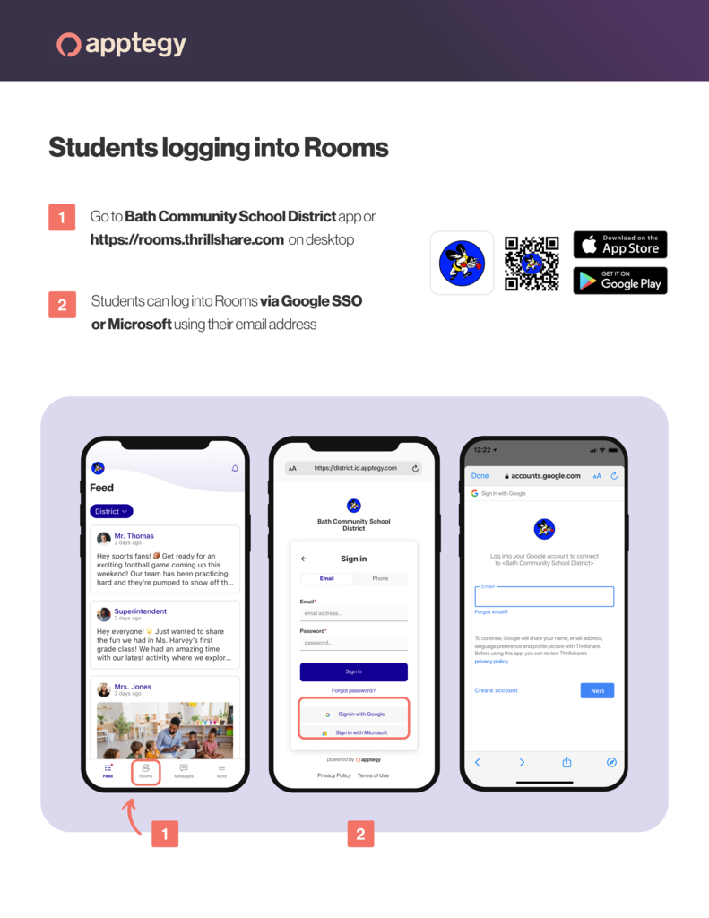 Rooms Student Login Instructions