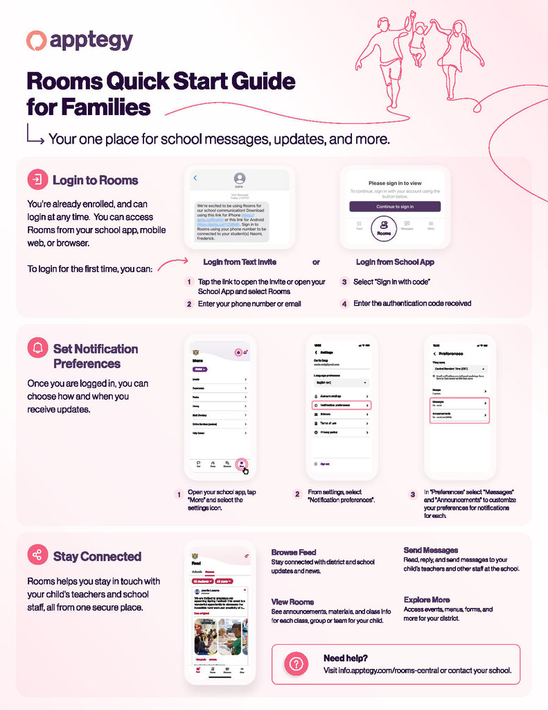 Rooms Quick Start Guide For Families