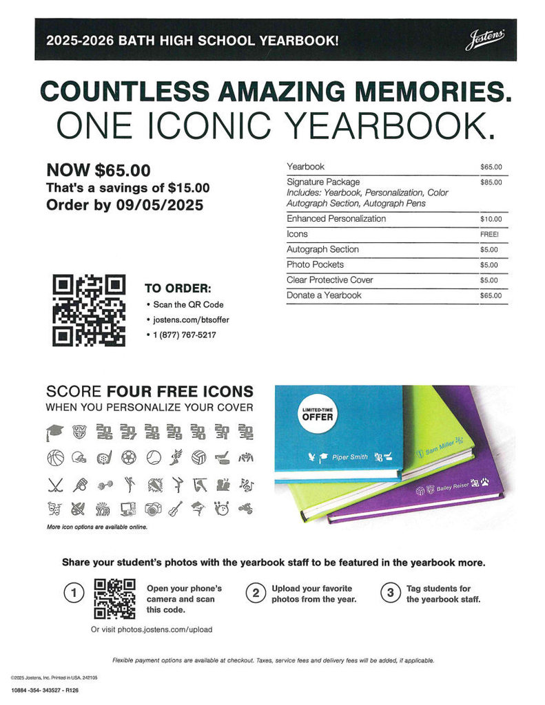 BHS Yearbook Order Form