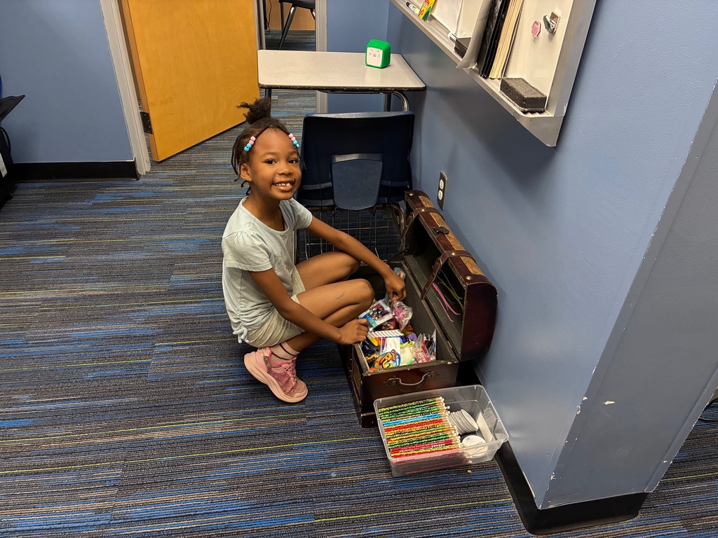 treasure chest and student