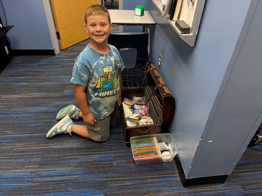 treasure chest and student
