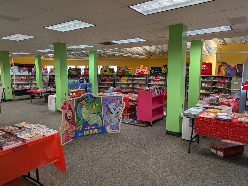Elementary School Library with book fair items