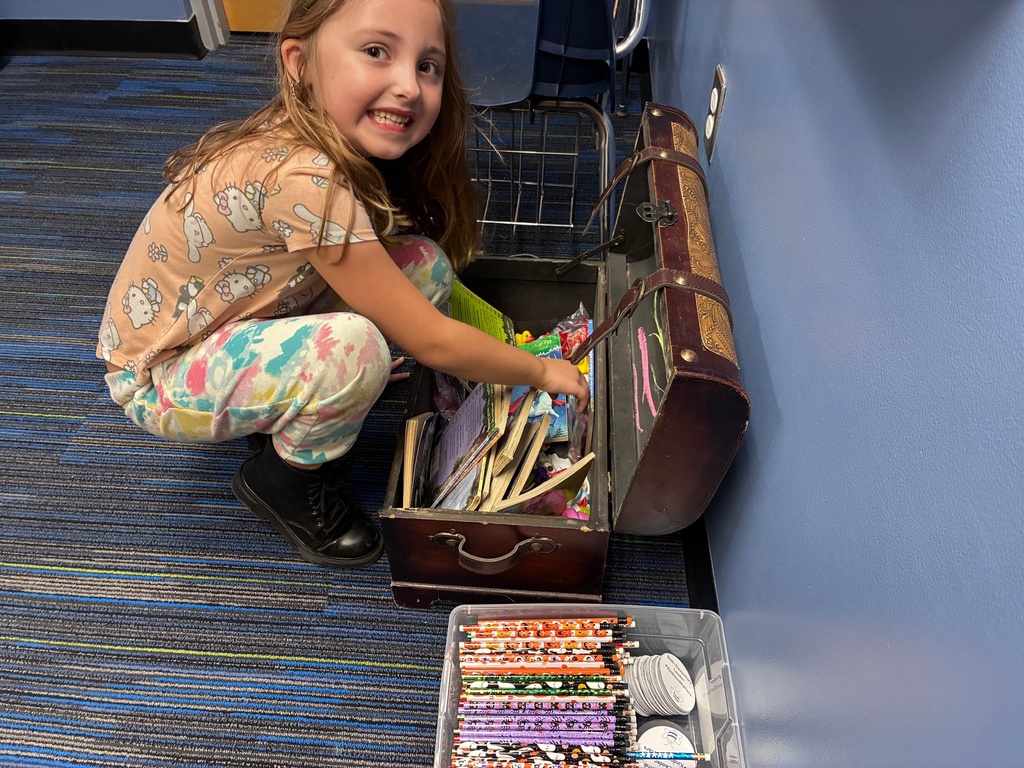 treasure chest and student