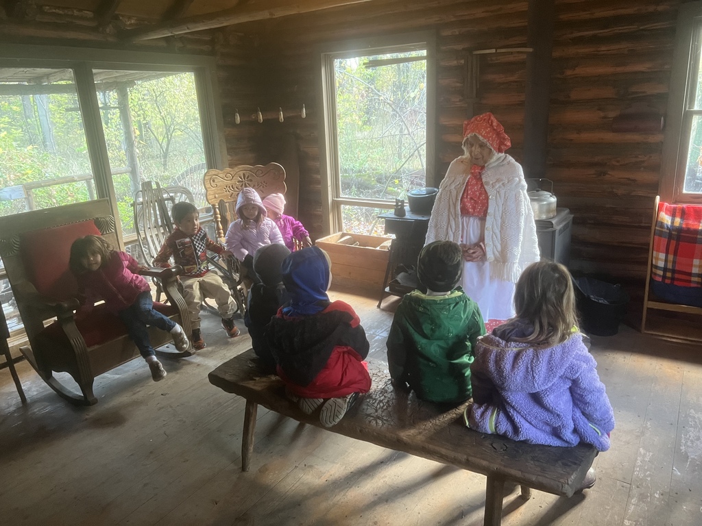 Class in the cabin learning a lesson