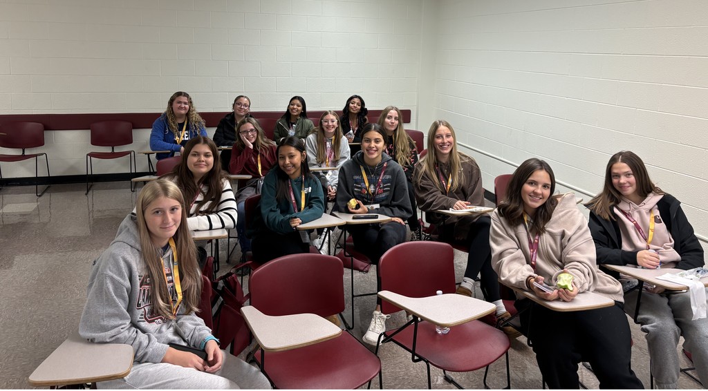 Students sitting in a classroom