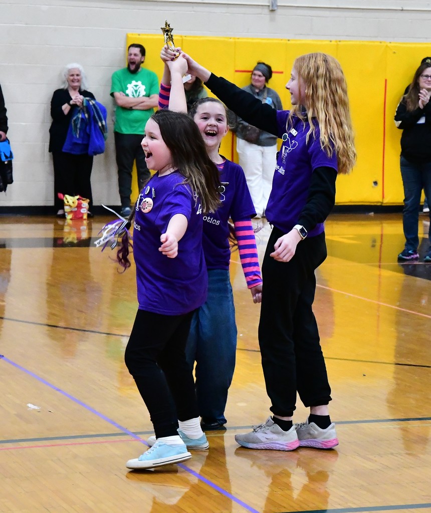 Bee-Botics Purple team with trophy