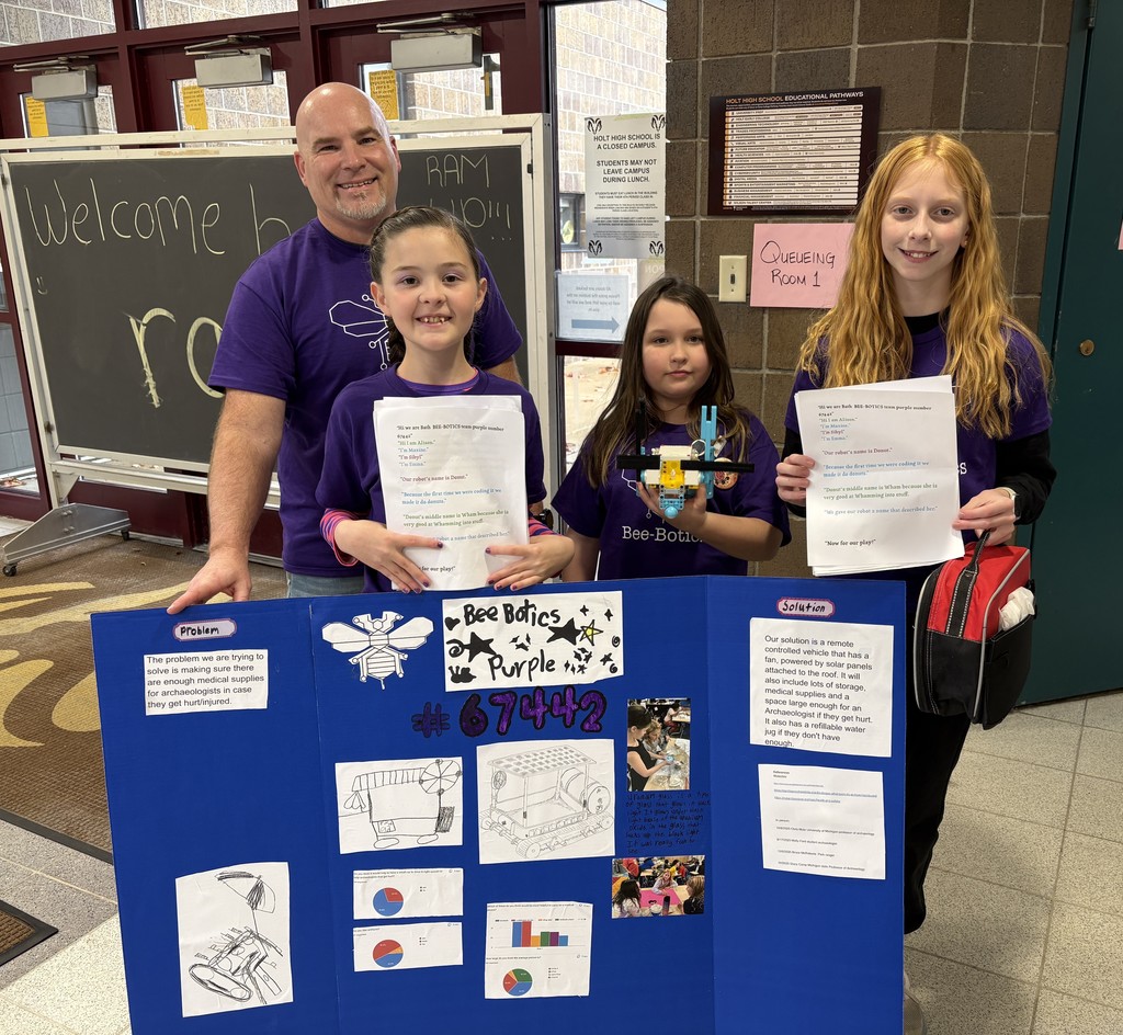 Bee-Botics purple team with their project