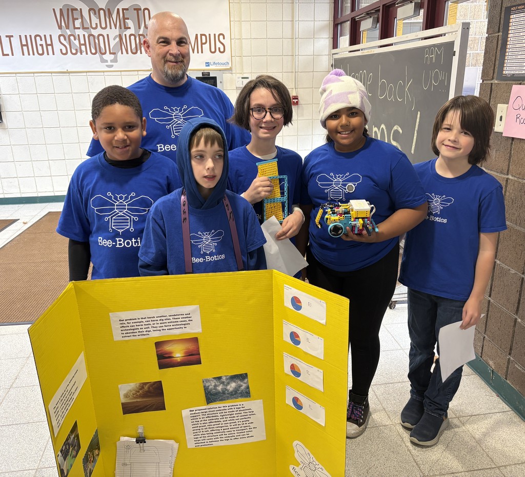 Bee-Botics blue team with their project