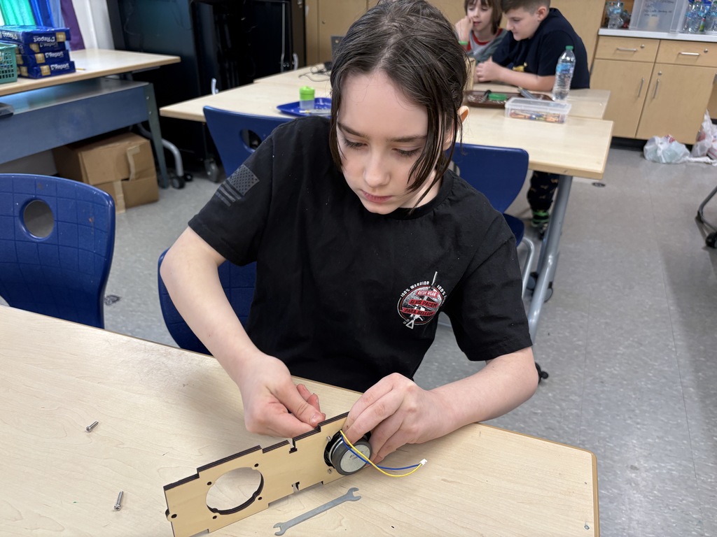 Student building a project