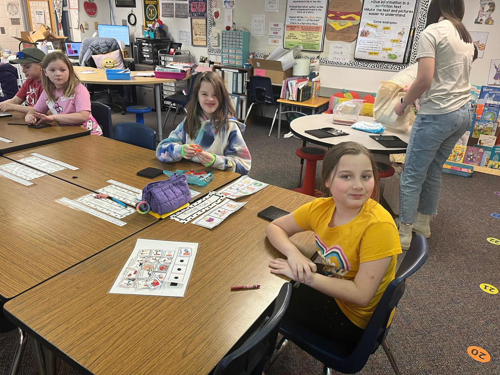 Girls sitting at desk