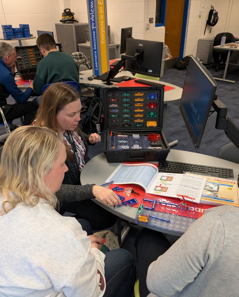 Teachers working with circuits