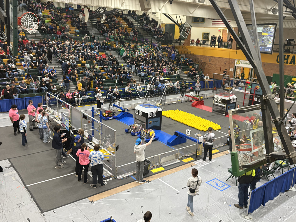 View of the competition floor with BHS team competing