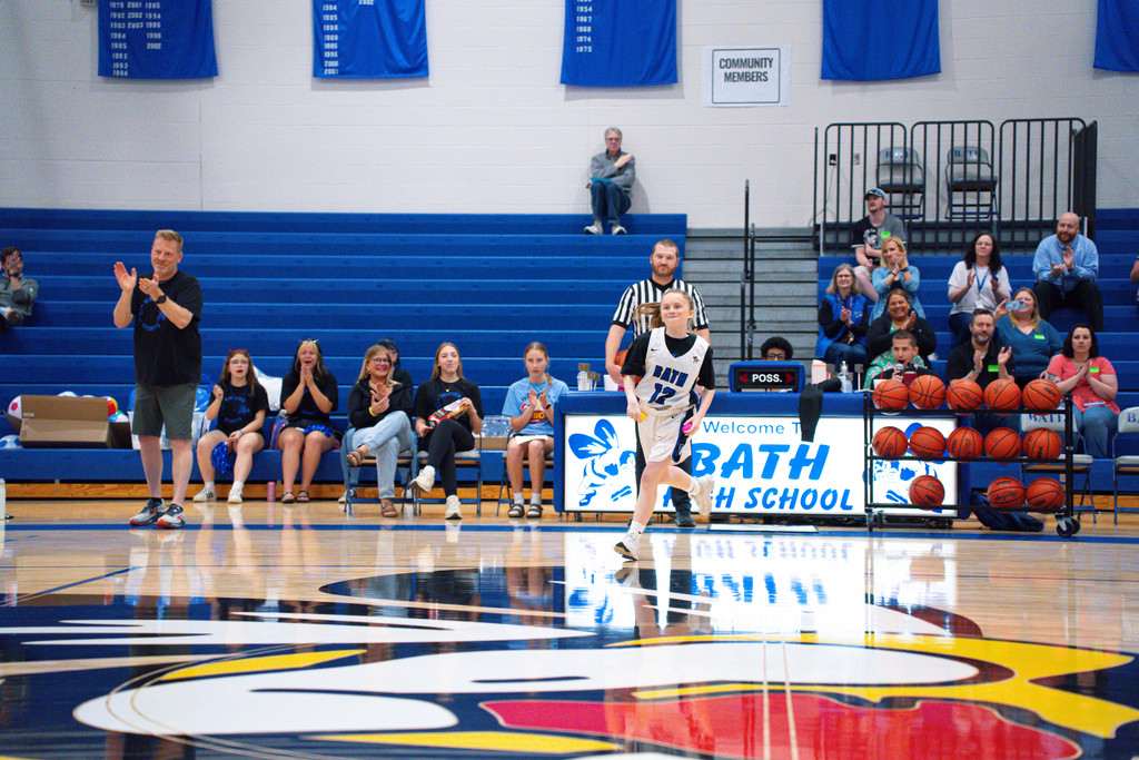 Athlete running after being announced