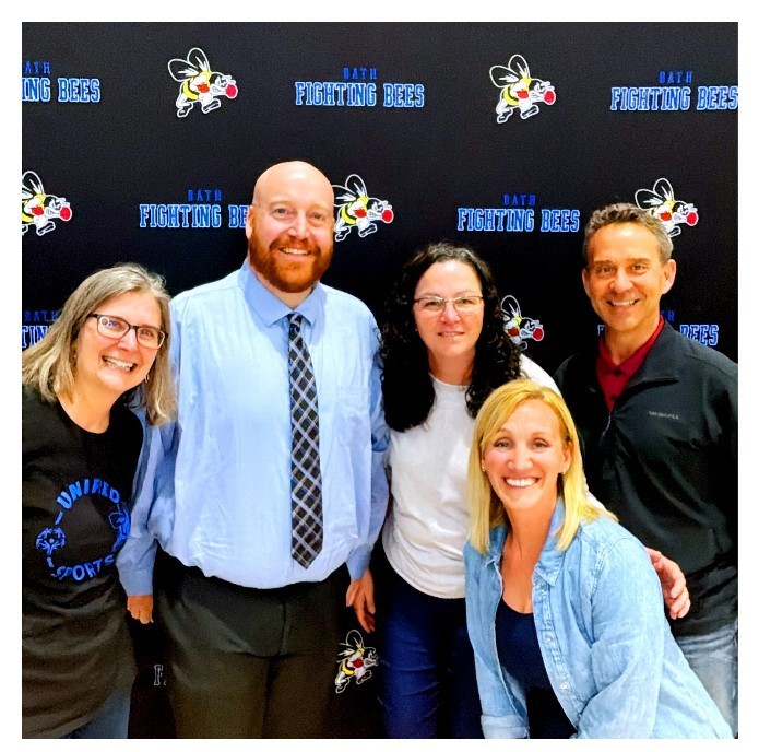 Administrative office staff in photo booth