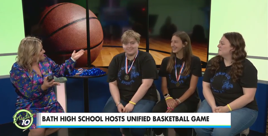 Bath staff and students on the tv set at WILX