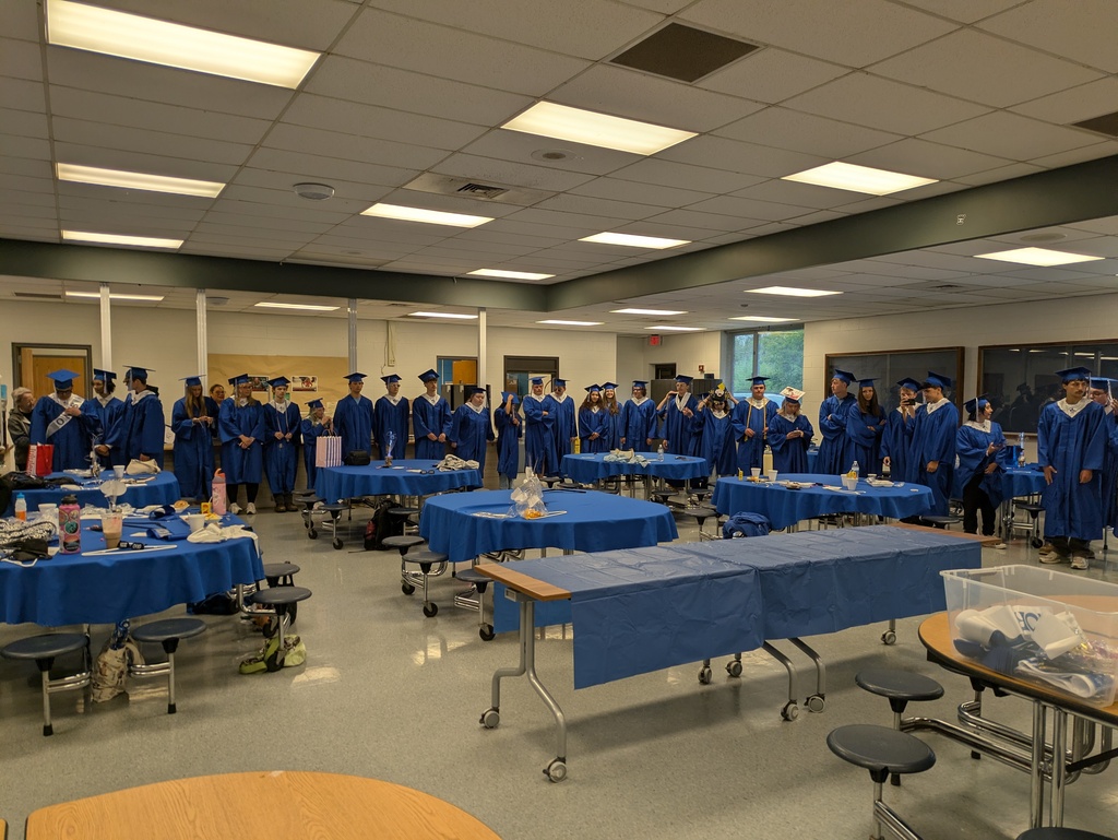 Seniors lining up for graduation practice