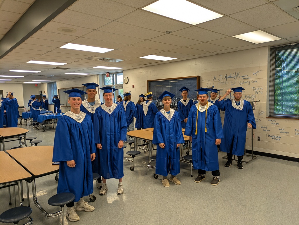Seniors in their caps and gowns