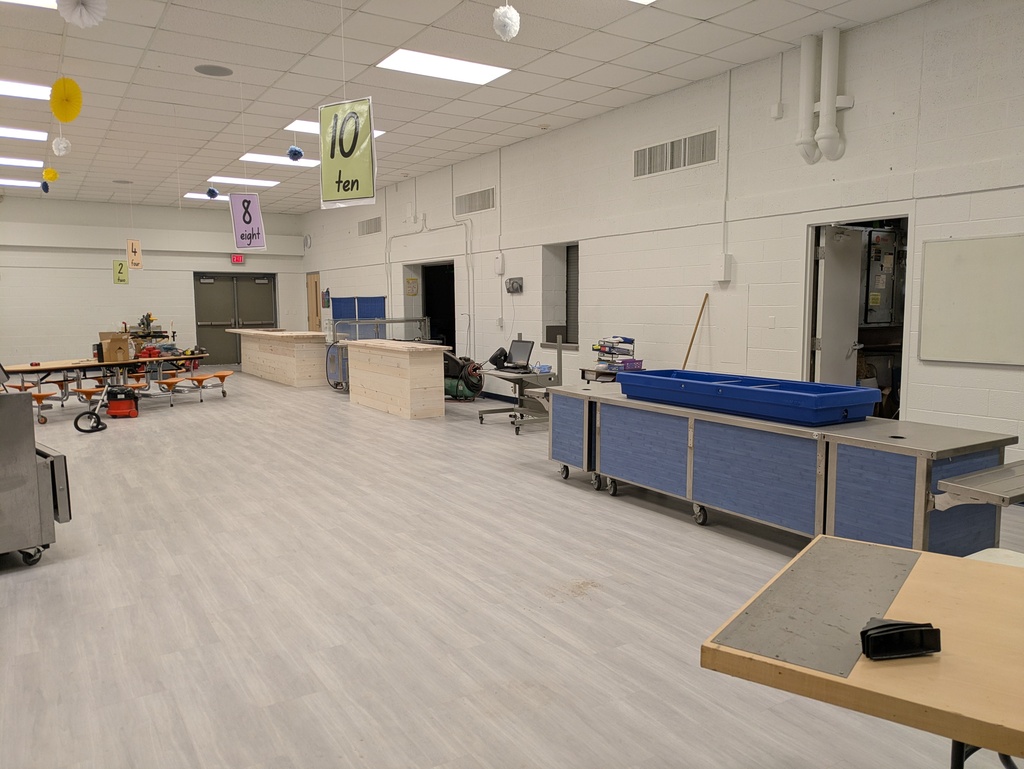 New food service counters at the elementary cafeteria