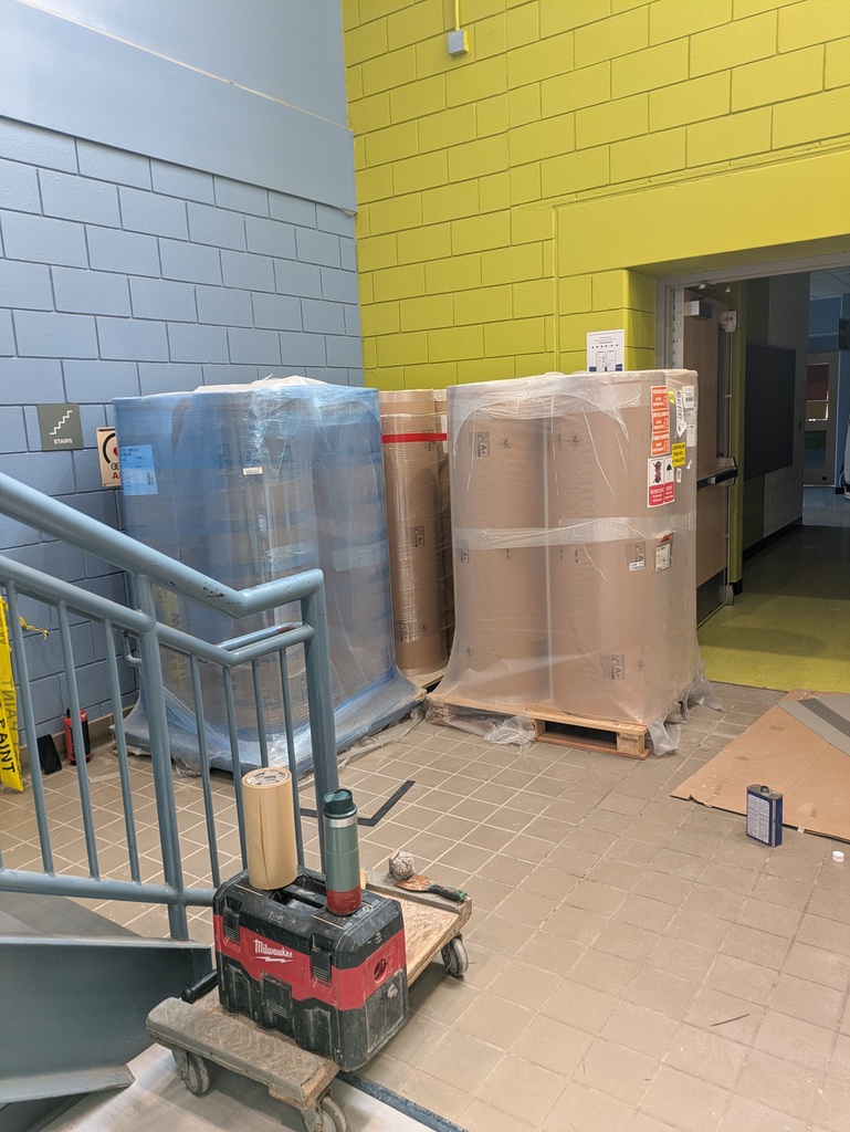 Rolls of flooring for installation in the gym