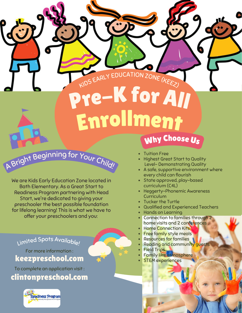 a flyer advertising preschool: more information at keezpreschool.com