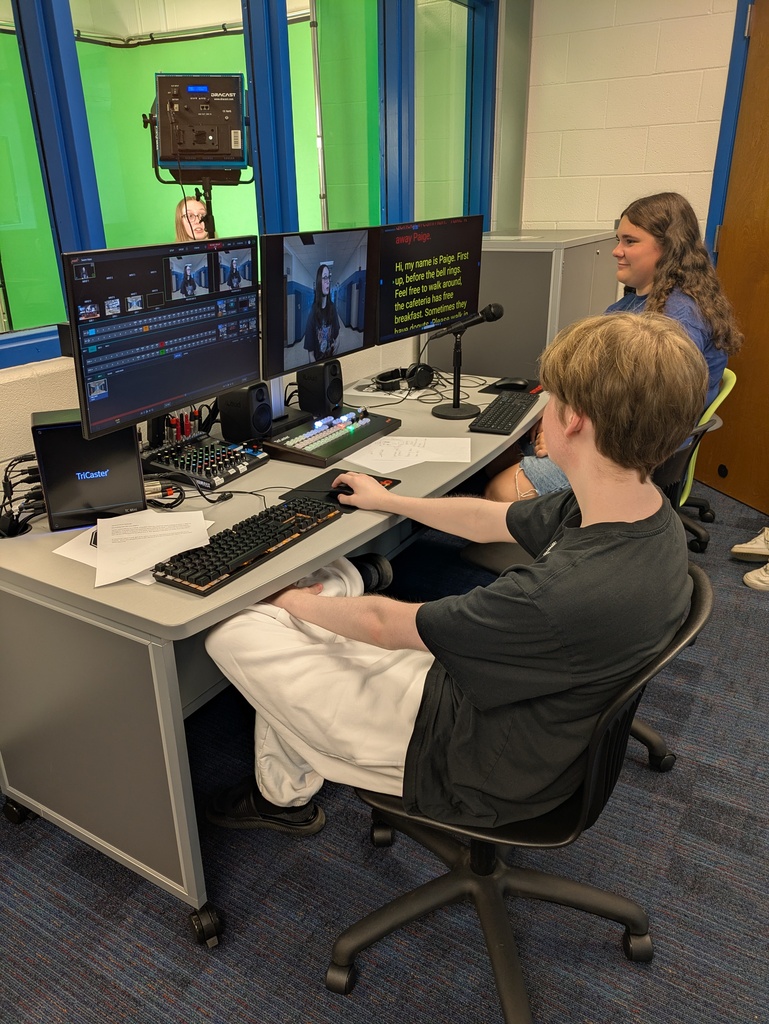 Students working at studio work station