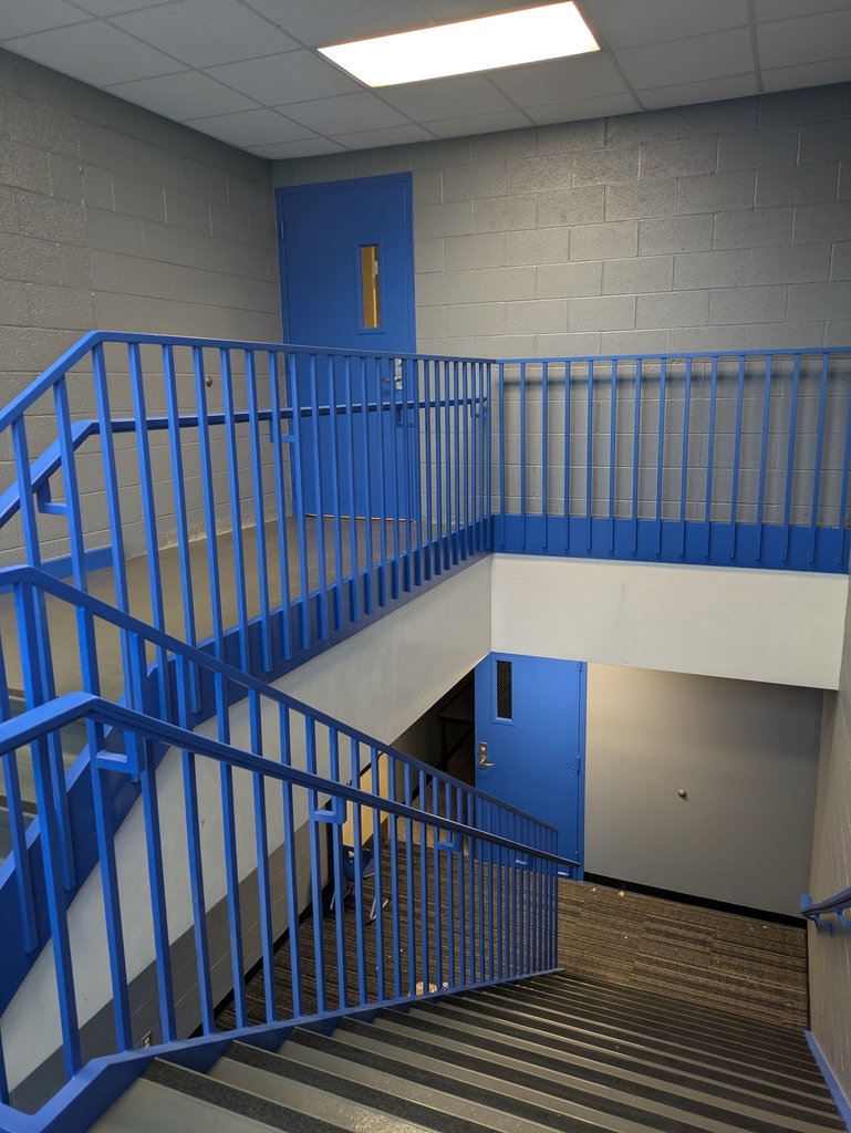 newly painted stairwell