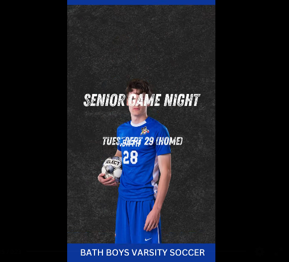 Picture of boy varsity player Senior Game night Sept 29