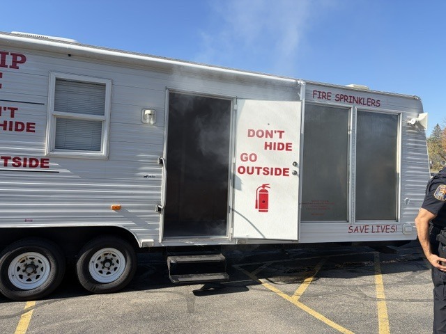 Trailer with smoke coming out of it