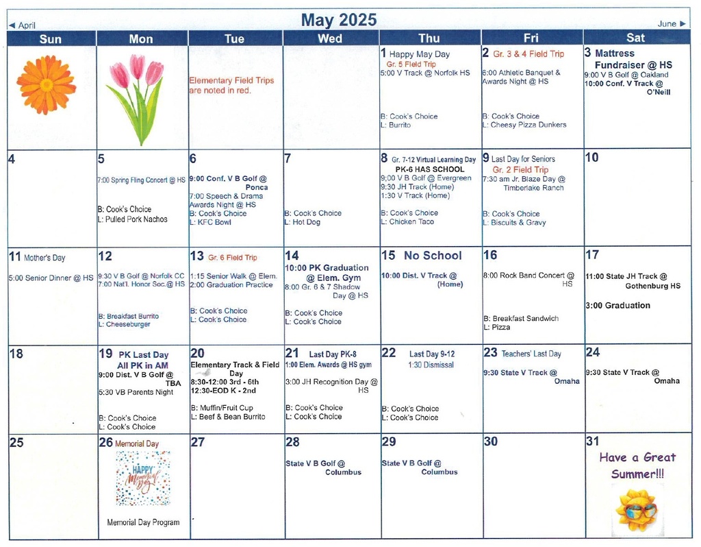 May Calendar