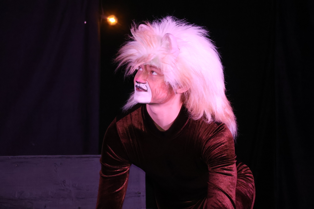 Actor looking up at someone