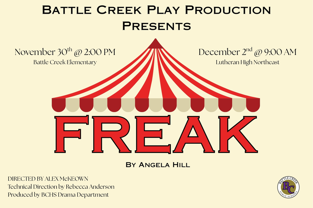 Poster with Date/Time of BCHS One Act Community Performance