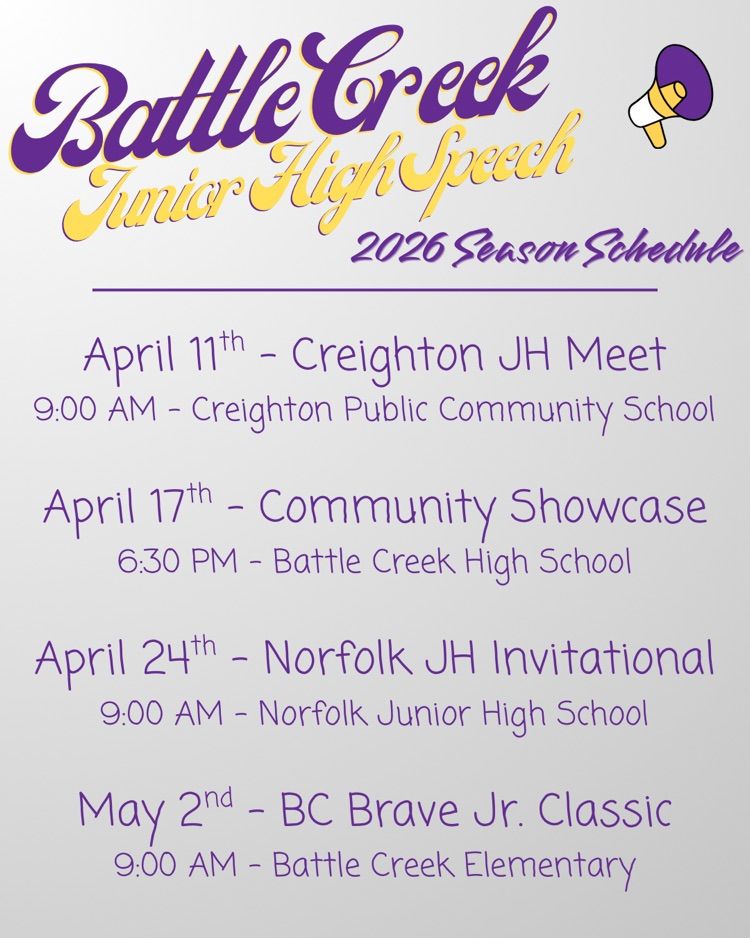 2026 JH Speech Schedule