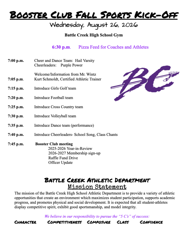 fall sports kick-off schedule
