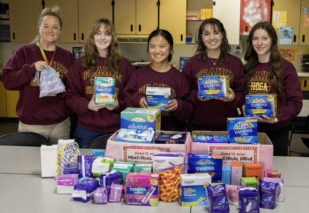 Students demonstrate donated products