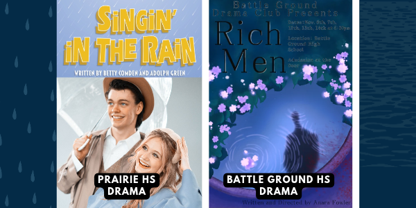 Two shows come to Battle Ground stages this fall and winter: Singin' in the Rain, Rich Men, and Anything Goes