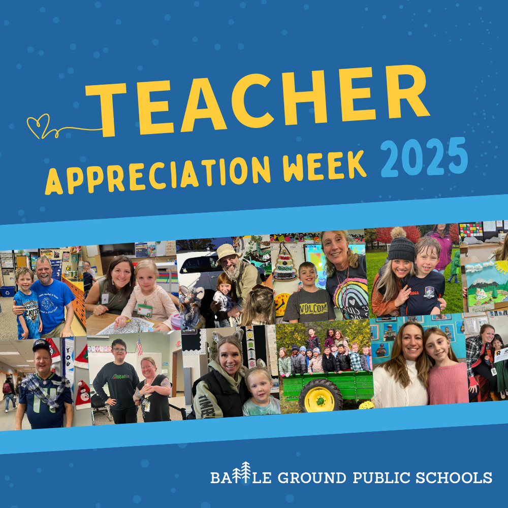 Graphic that reads "teacher appreciation week 2025"